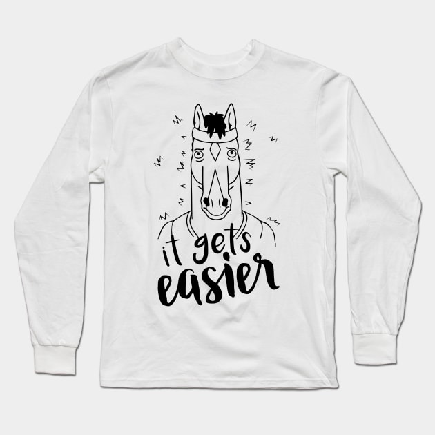 It Gets Easier Outline Long Sleeve T-Shirt by InsomniackDesigns